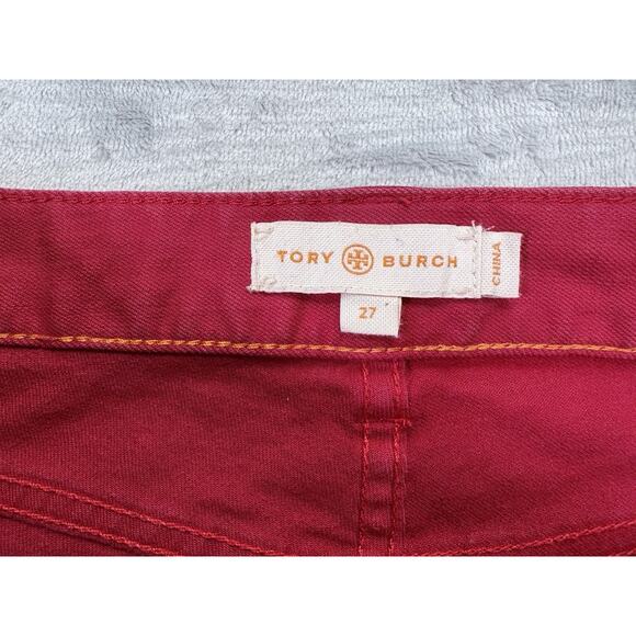 Tory Burch Red Cropped Skinny Jeans Women’s Size 27 - Picture 8 of 11